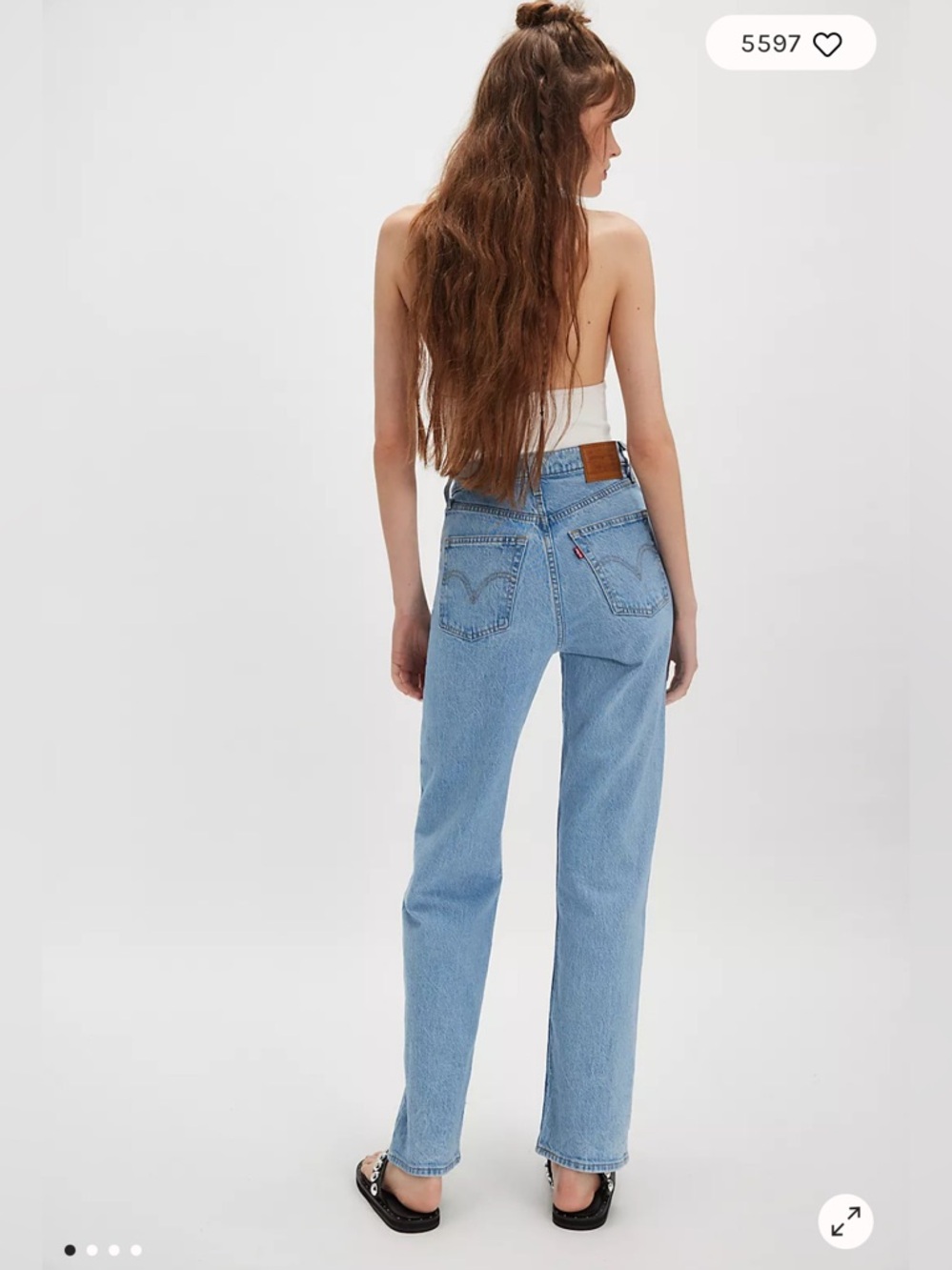 Levi's Rib Cage Straight-Leg Jeans in Light Blue Wash Size 26